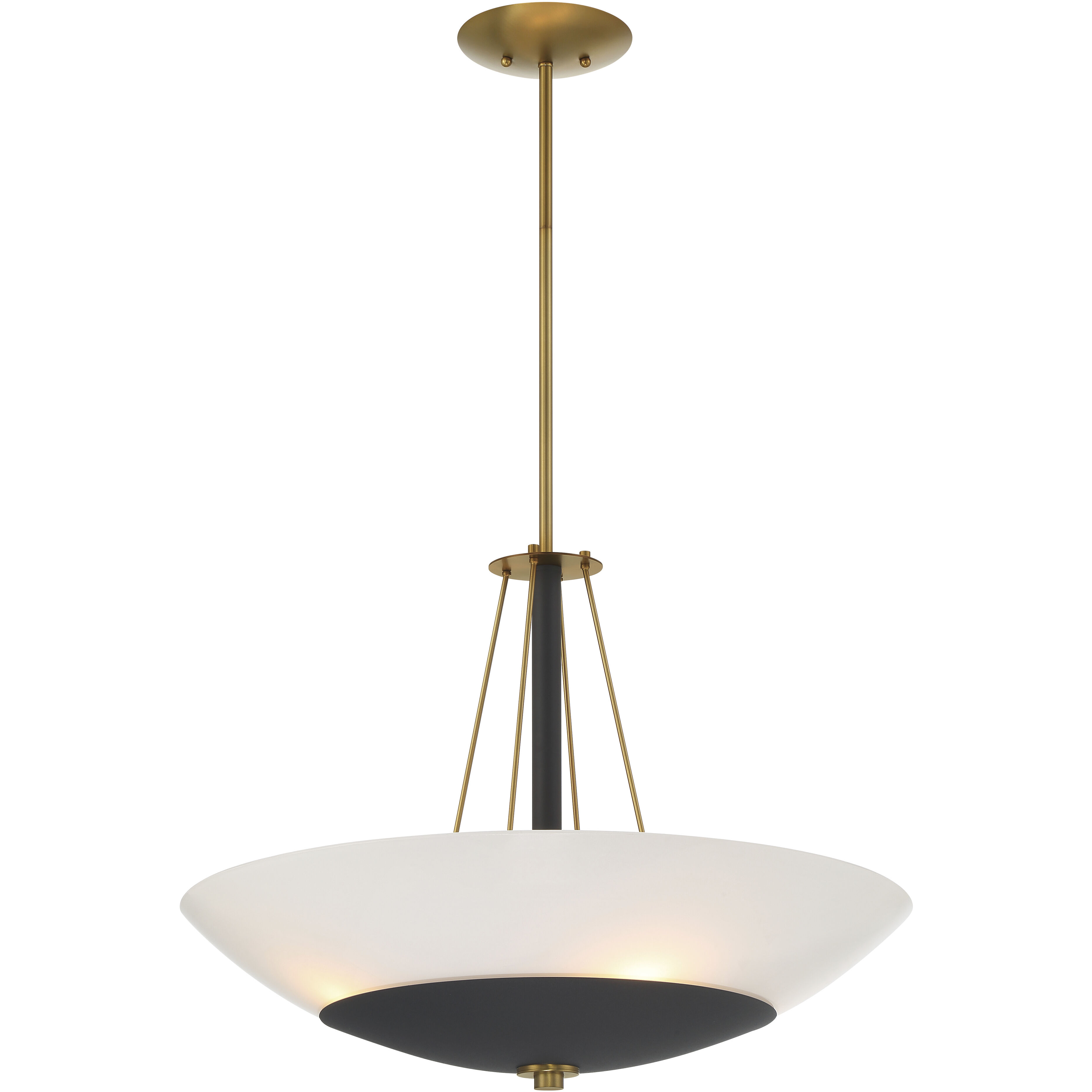 BAX 4 Light 24 inch Sand Coal and Soft Brass Pendant Ceiling Light